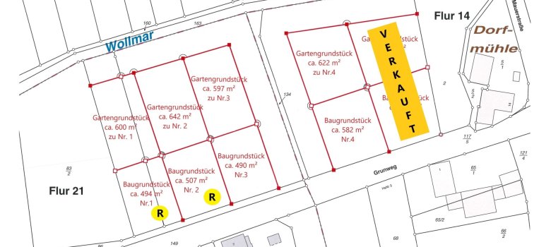 Übersichtsplan der Baugrundstücke