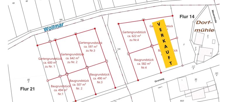 Übersichtsplan der Baugrundstücke