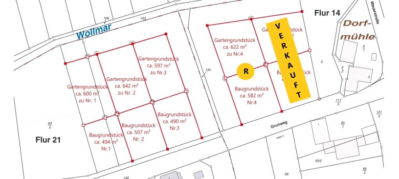 Übersichtsplan der Baugrundstücke