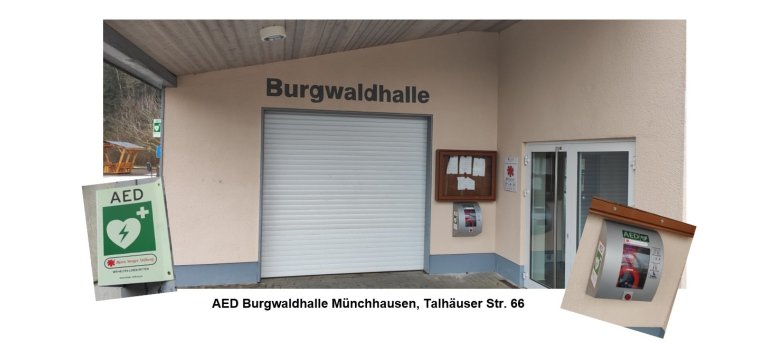 Bild Defibrillator Burgwaldhalle Münchhausen