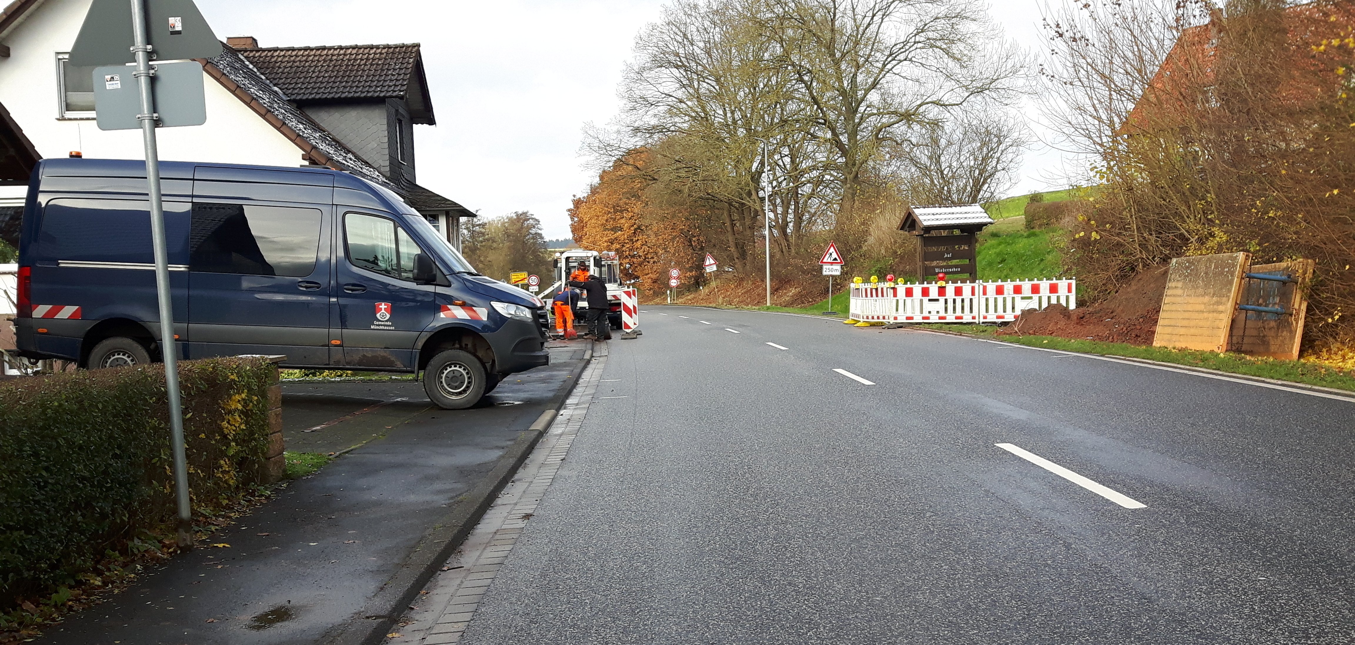 Wasserrohrbruch in der Battenberger Straße