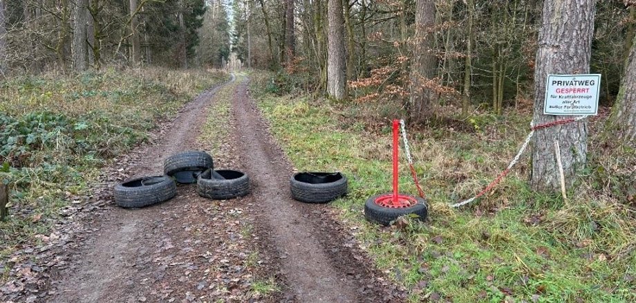 Illegal entsorgte Altreifen in der Gemarkung Niederasphe