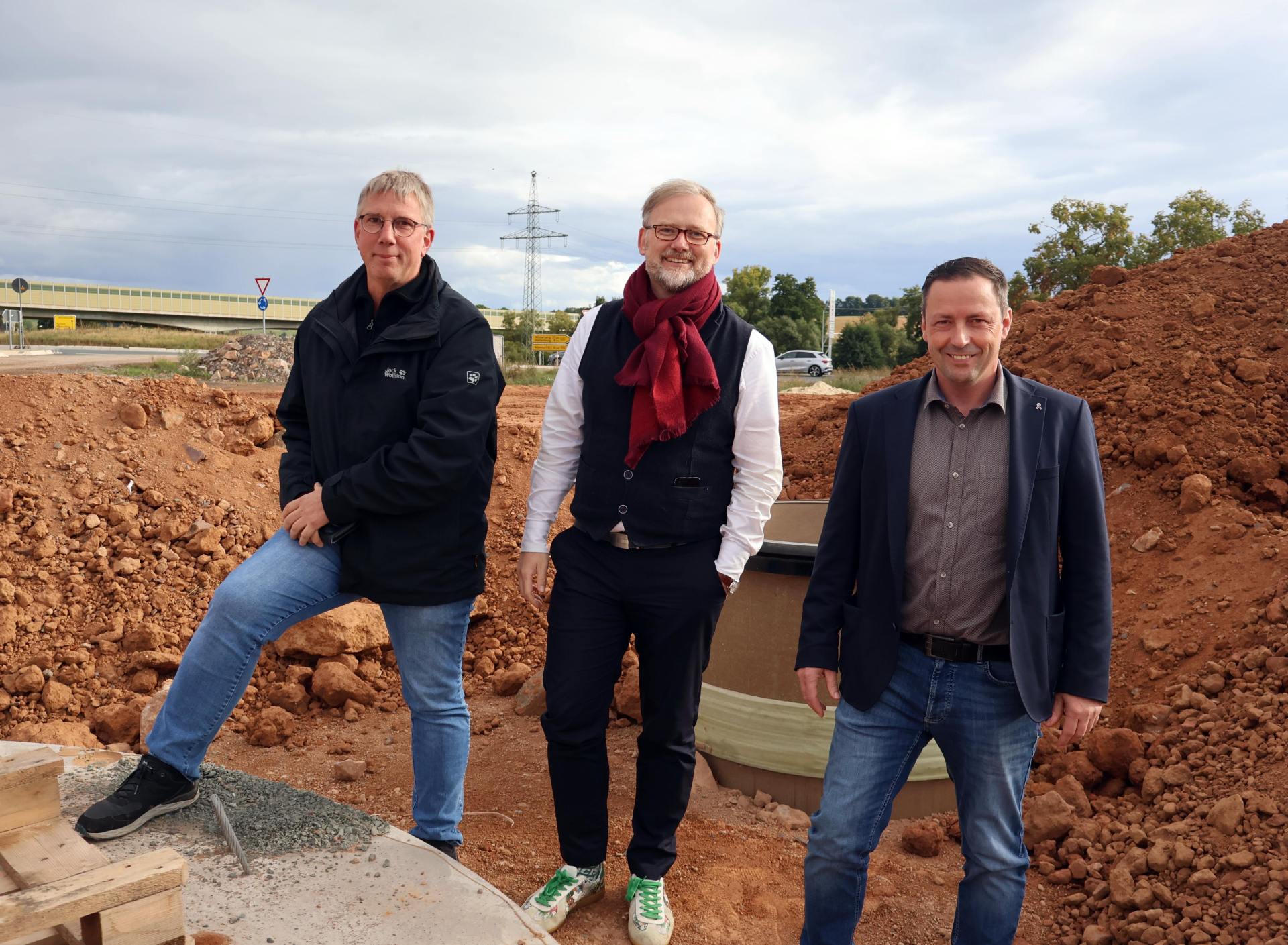 Besuch auf der Baustelle des zukünftigen interkommunalen Gewerbegebietes der Gemeinde Burgwald + Münchhausen und der Stadt Battenberg in Münchhausen