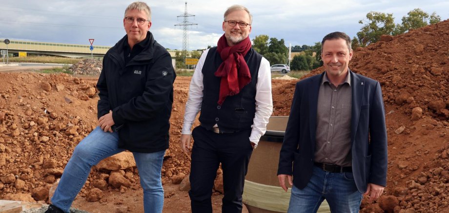 Besuch auf der Baustelle des zukünftigen interkommunalen Gewerbegebietes der Gemeinde Burgwald + Münchhausen und der Stadt Battenberg in Münchhausen